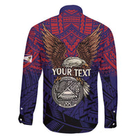 American Samoa Brave Eagle Personalized Family Matching Puletasi and Hawaiian Shirt National Flag Color