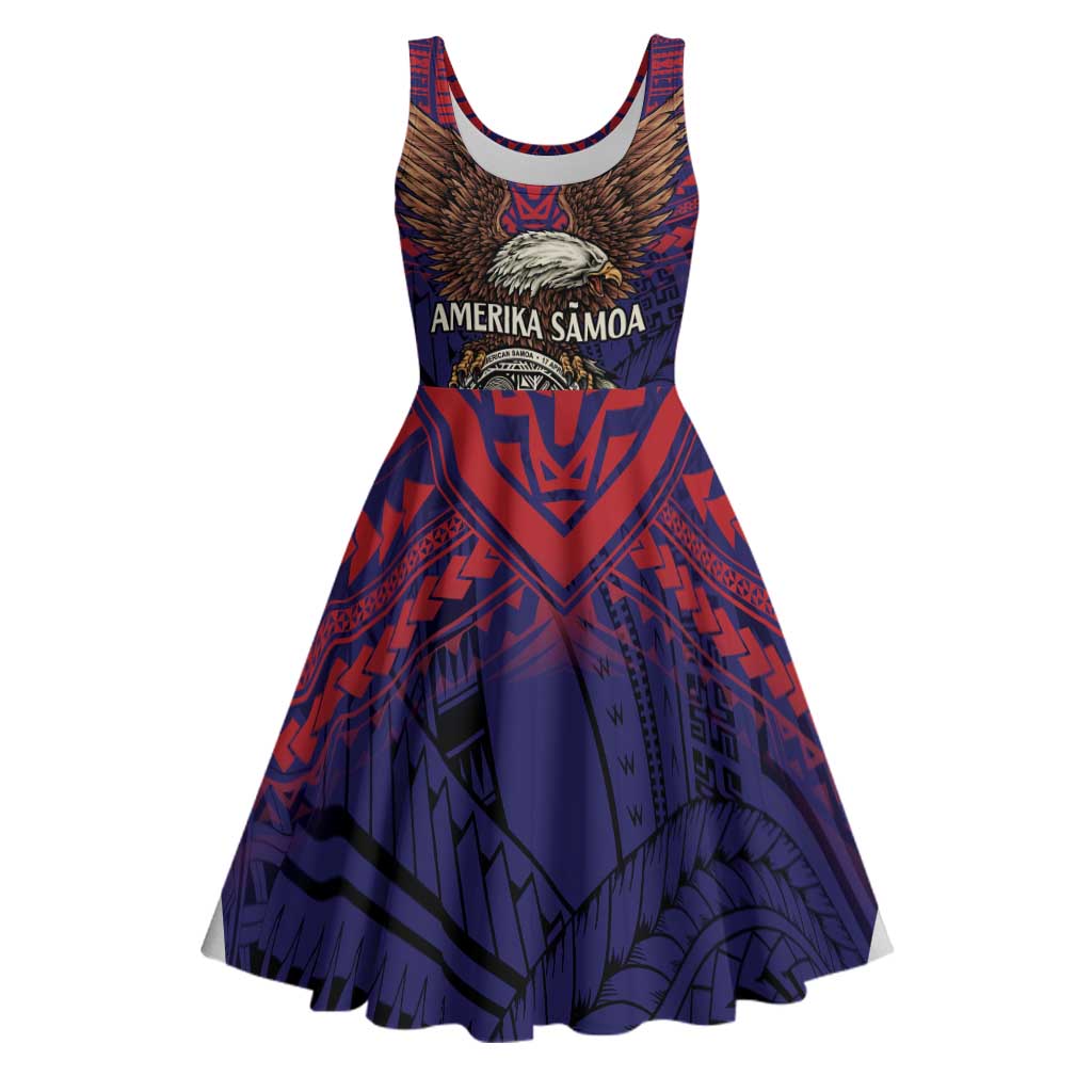 American Samoa Brave Eagle Personalized Midi Dress National Flag Color - Polynesian Pride