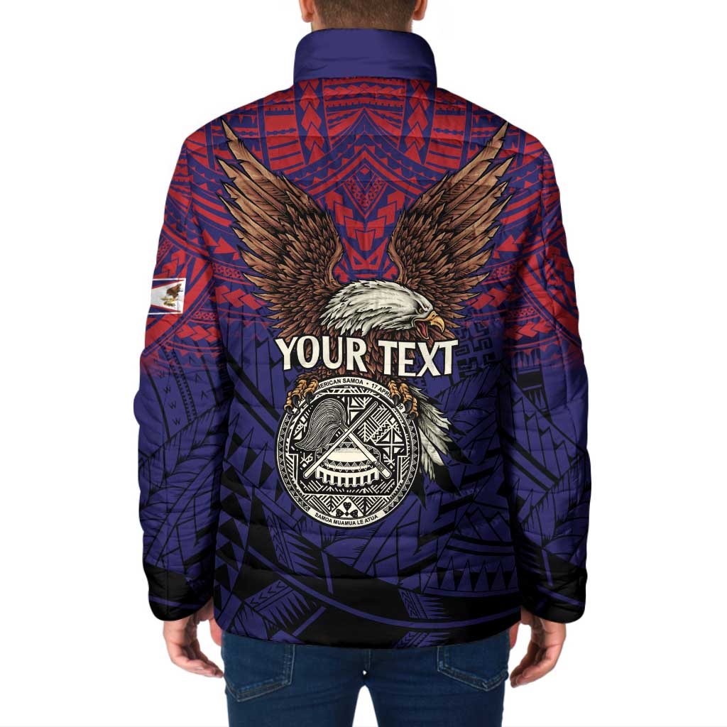American Samoa Brave Eagle Personalized Padded Jacket National Flag Color - Polynesian Pride
