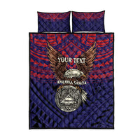 American Samoa Brave Eagle Personalized Quilt Bed Set National Flag Color