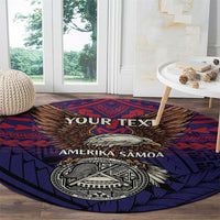 American Samoa Brave Eagle Personalized Round Carpet National Flag Color