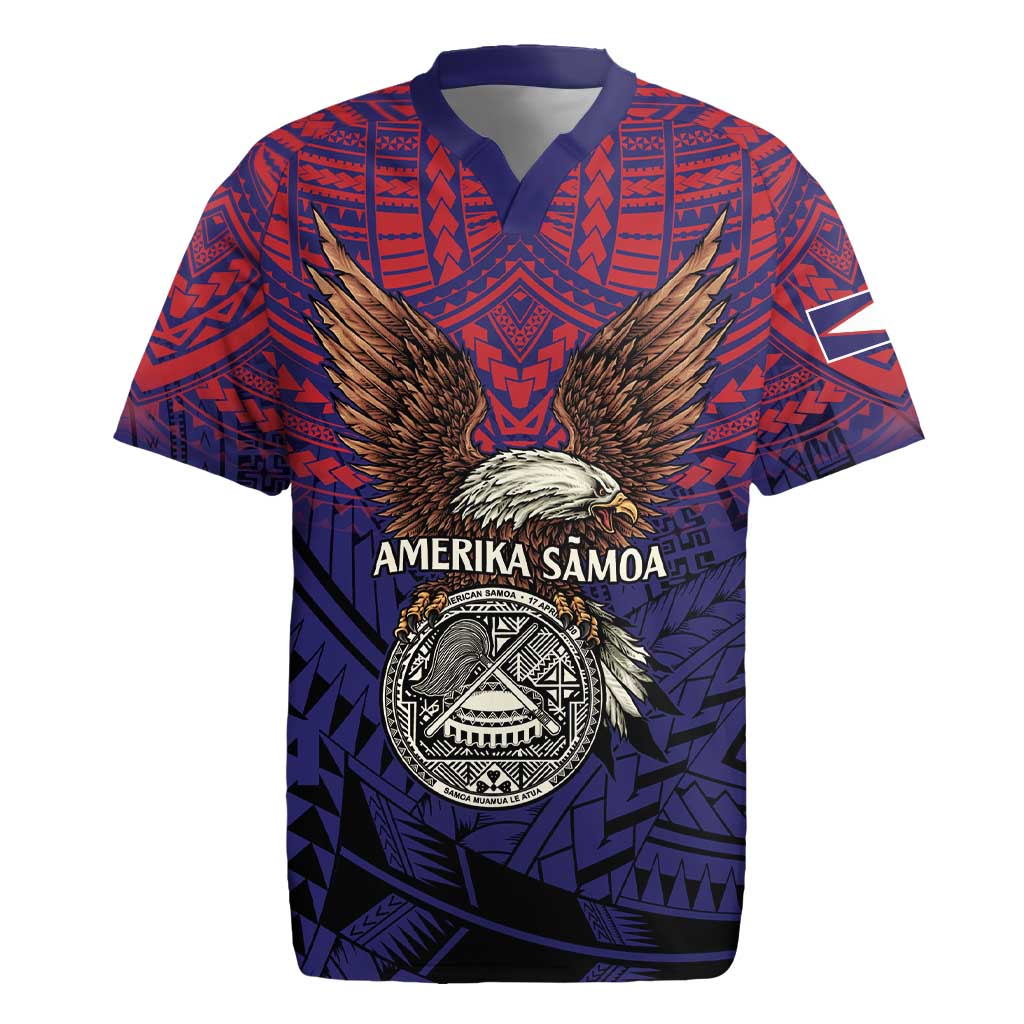 American Samoa Brave Eagle Personalized Rugby Jersey National Flag Color