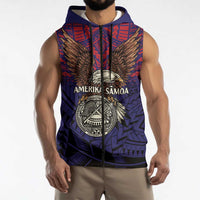 American Samoa Brave Eagle Personalized Sleeveless Zip Hoodie National Flag Color LT9 - Polynesian Pride