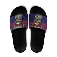 American Samoa Brave Eagle Personalized Slide Sandals National Flag Color - Polynesian Pride