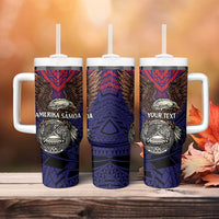 American Samoa Brave Eagle Personalized Tumbler With Handle National Flag Color