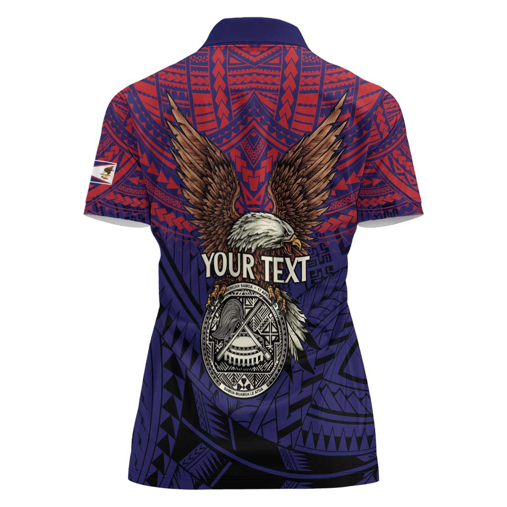 American Samoa Brave Eagle Personalized Women Polo Shirt National Flag Color