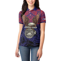 American Samoa Brave Eagle Personalized Women Polo Shirt National Flag Color