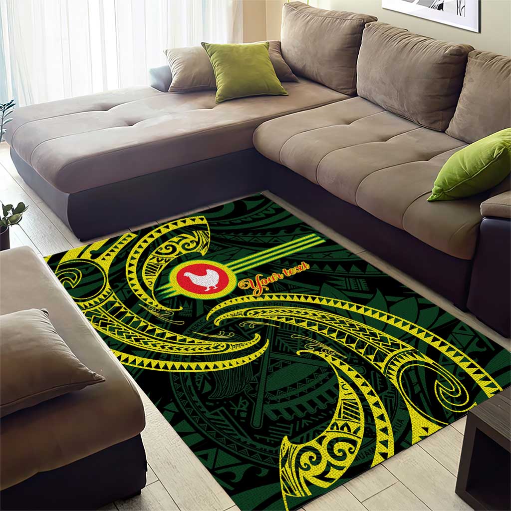 American Samoa Manua Cession Day Personalized Area Rug Polynesian Wave Style