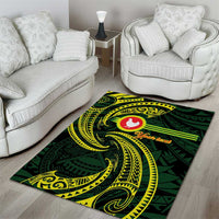American Samoa Manua Cession Day Personalized Area Rug Polynesian Wave Style