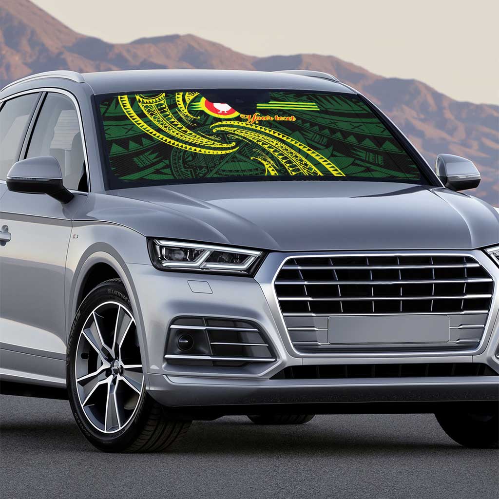 American Samoa Manua Cession Day Personalized Auto Sun Shade Polynesian Wave Style - Polynesian Pride