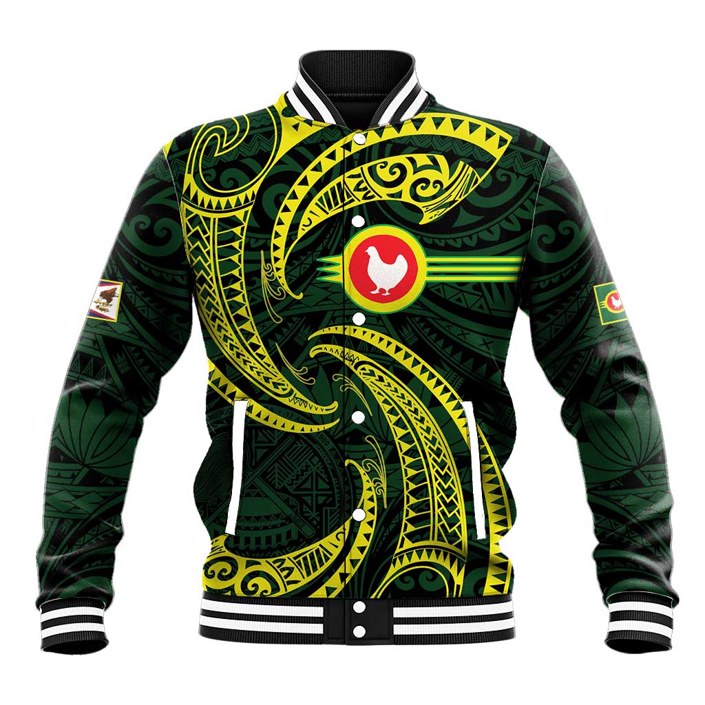 American Samoa Manua Cession Day Personalized Baseball Jacket Polynesian Wave Style