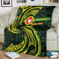 American Samoa Manua Cession Day Personalized Blanket Polynesian Wave Style