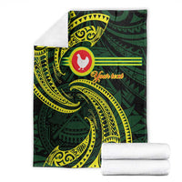 American Samoa Manua Cession Day Personalized Blanket Polynesian Wave Style