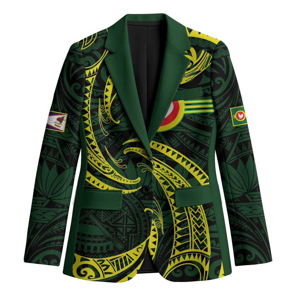 American Samoa Manua Cession Day Personalized Blazer Polynesian Wave Style - Polynesian Pride
