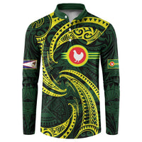 American Samoa Manua Cession Day Personalized Button Sweatshirt Polynesian Wave Style