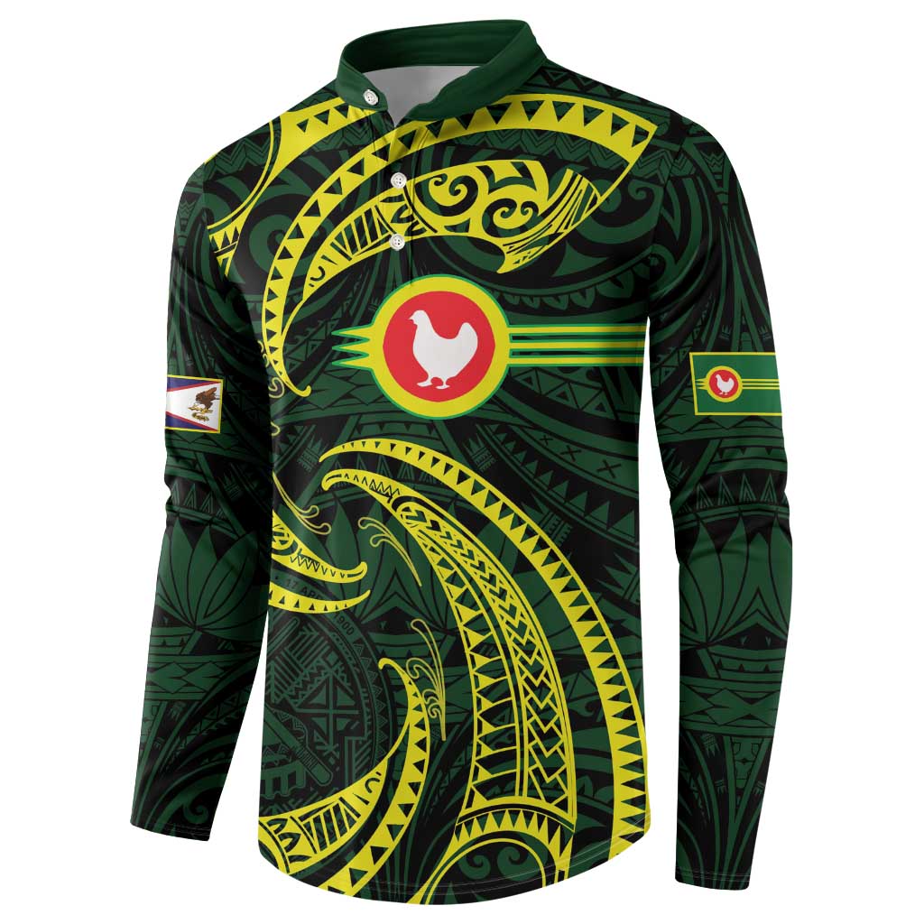 American Samoa Manua Cession Day Personalized Button Sweatshirt Polynesian Wave Style