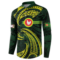 American Samoa Manua Cession Day Personalized Button Sweatshirt Polynesian Wave Style