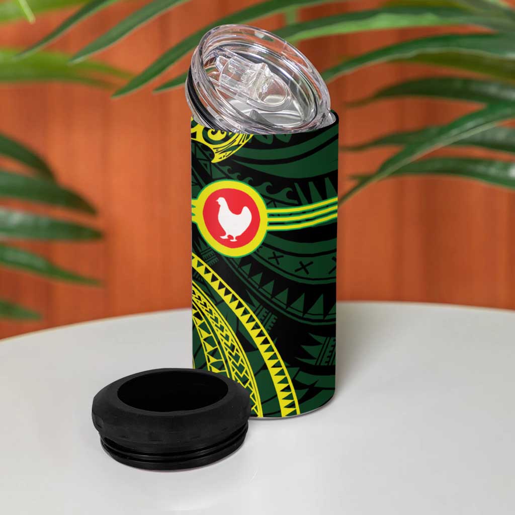 American Samoa Manua Cession Day Personalized 4 in 1 Can Cooler Tumbler Polynesian Wave Style