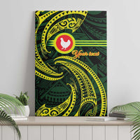 American Samoa Manua Cession Day Personalized Canvas Wall Art Polynesian Wave Style