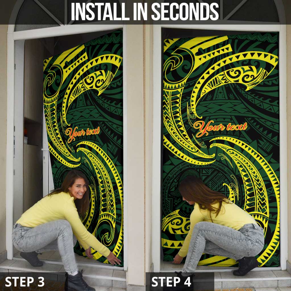 American Samoa Manua Cession Day Personalized Door Cover Polynesian Wave Style - Polynesian Pride