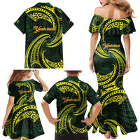 American Samoa Manua Cession Day Personalized Family Matching Mermaid Dress and Hawaiian Shirt Polynesian Wave Style