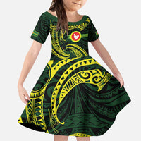 American Samoa Manua Cession Day Personalized Family Matching Off Shoulder Maxi Dress and Hawaiian Shirt Polynesian Wave Style