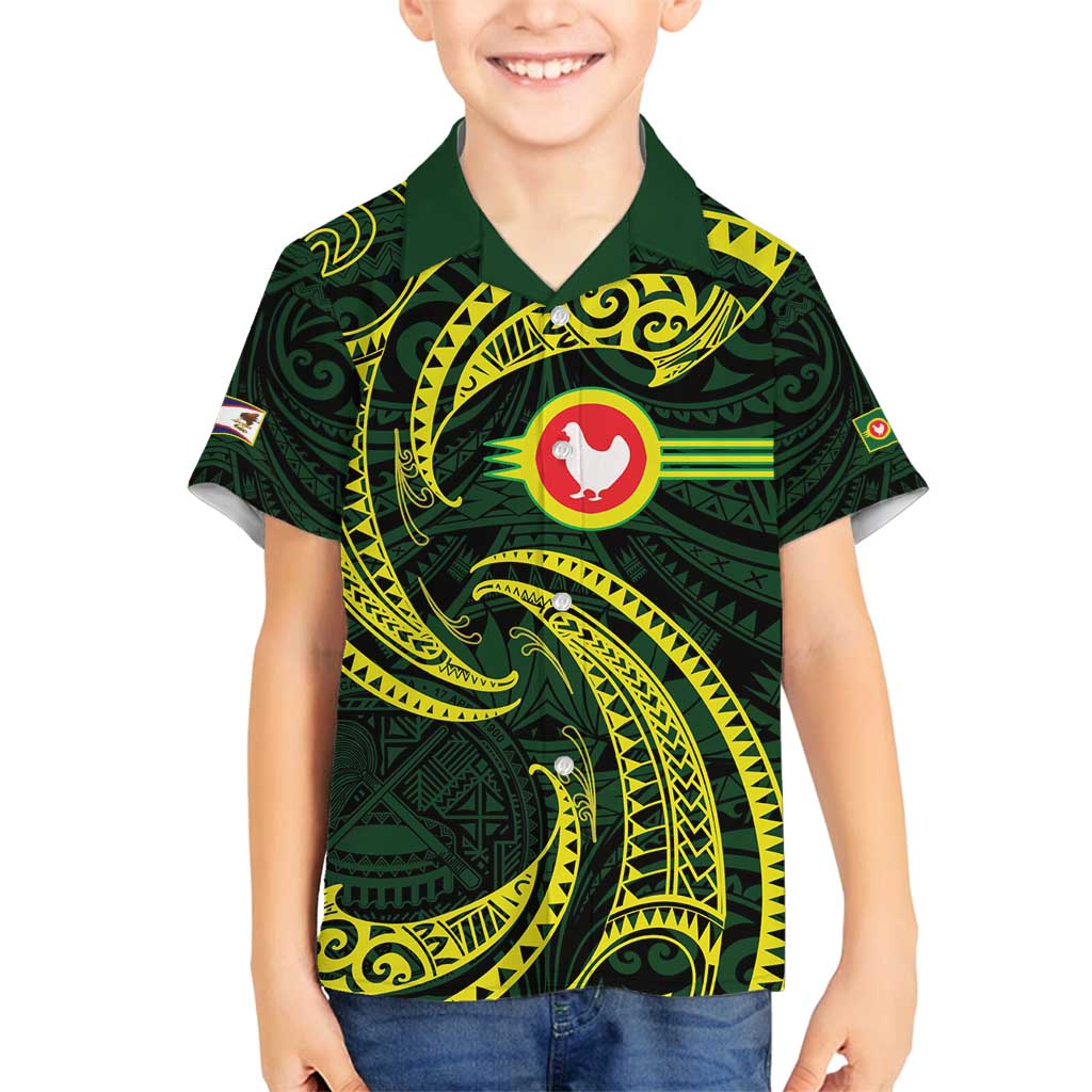 American Samoa Manua Cession Day Personalized Family Matching Puletasi and Hawaiian Shirt Polynesian Wave Style