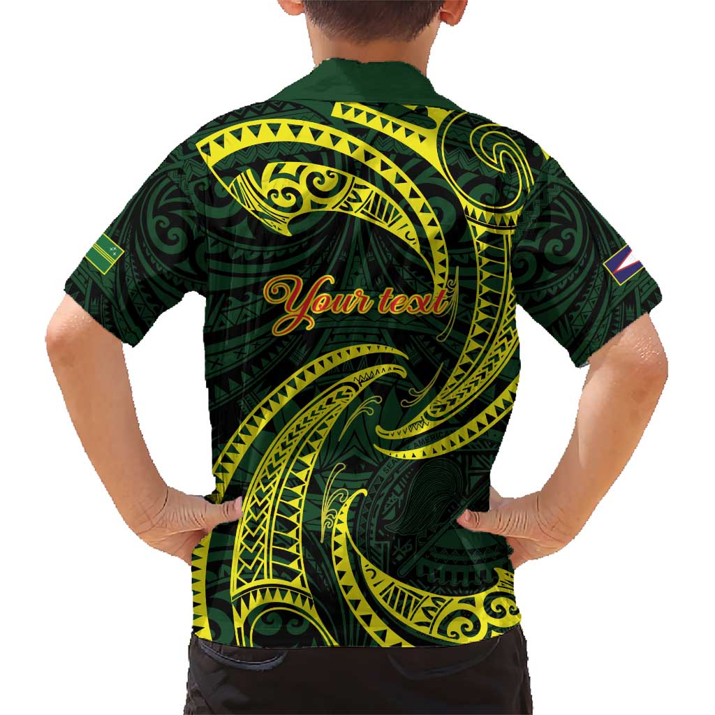 American Samoa Manua Cession Day Personalized Family Matching Short Sleeve Bodycon Dress and Hawaiian Shirt Polynesian Wave Style