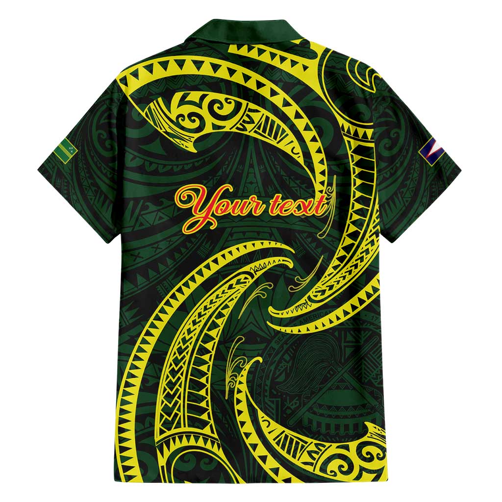 American Samoa Manua Cession Day Personalized Family Matching Short Sleeve Bodycon Dress and Hawaiian Shirt Polynesian Wave Style