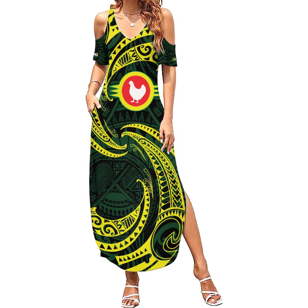 American Samoa Manua Cession Day Personalized Family Matching Summer Maxi Dress and Hawaiian Shirt Polynesian Wave Style