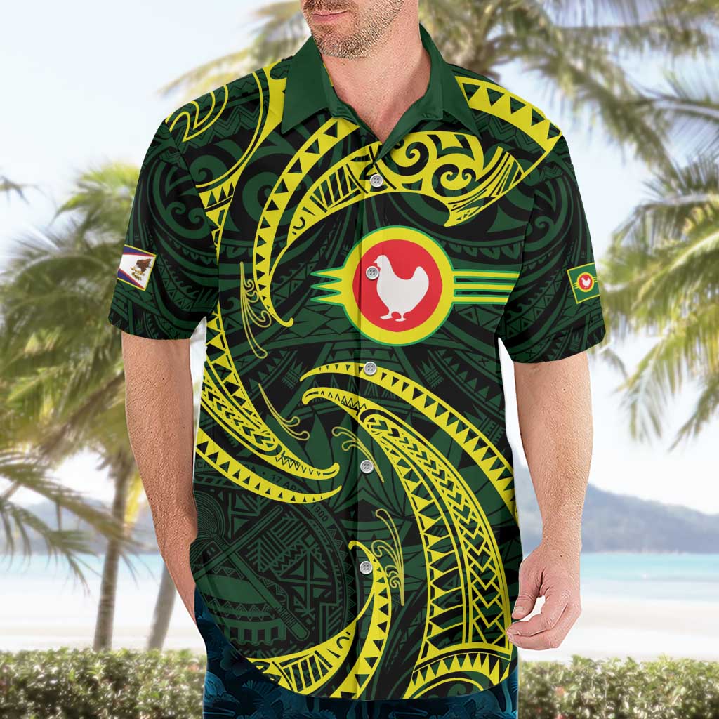 American Samoa Manua Cession Day Personalized Hawaiian Shirt Polynesian Wave Style