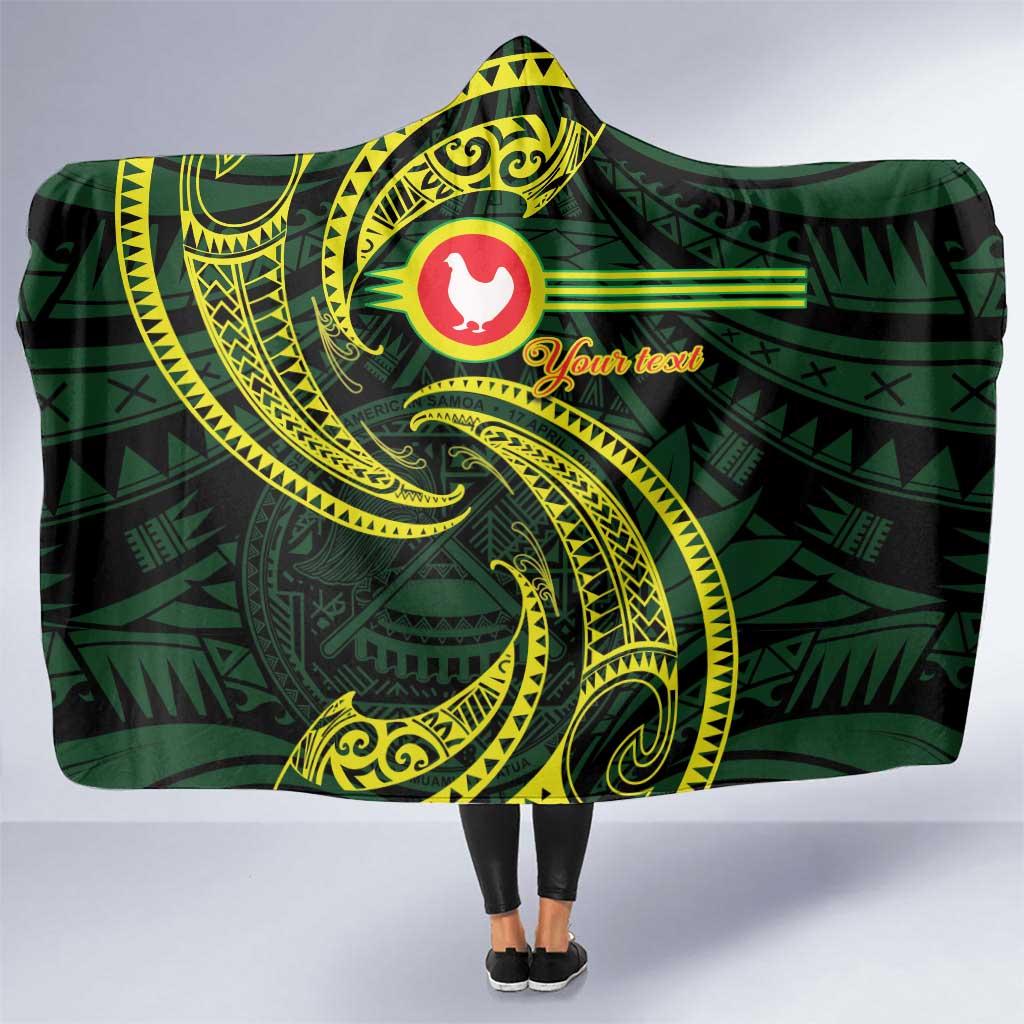 American Samoa Manua Cession Day Personalized Hooded Blanket Polynesian Wave Style