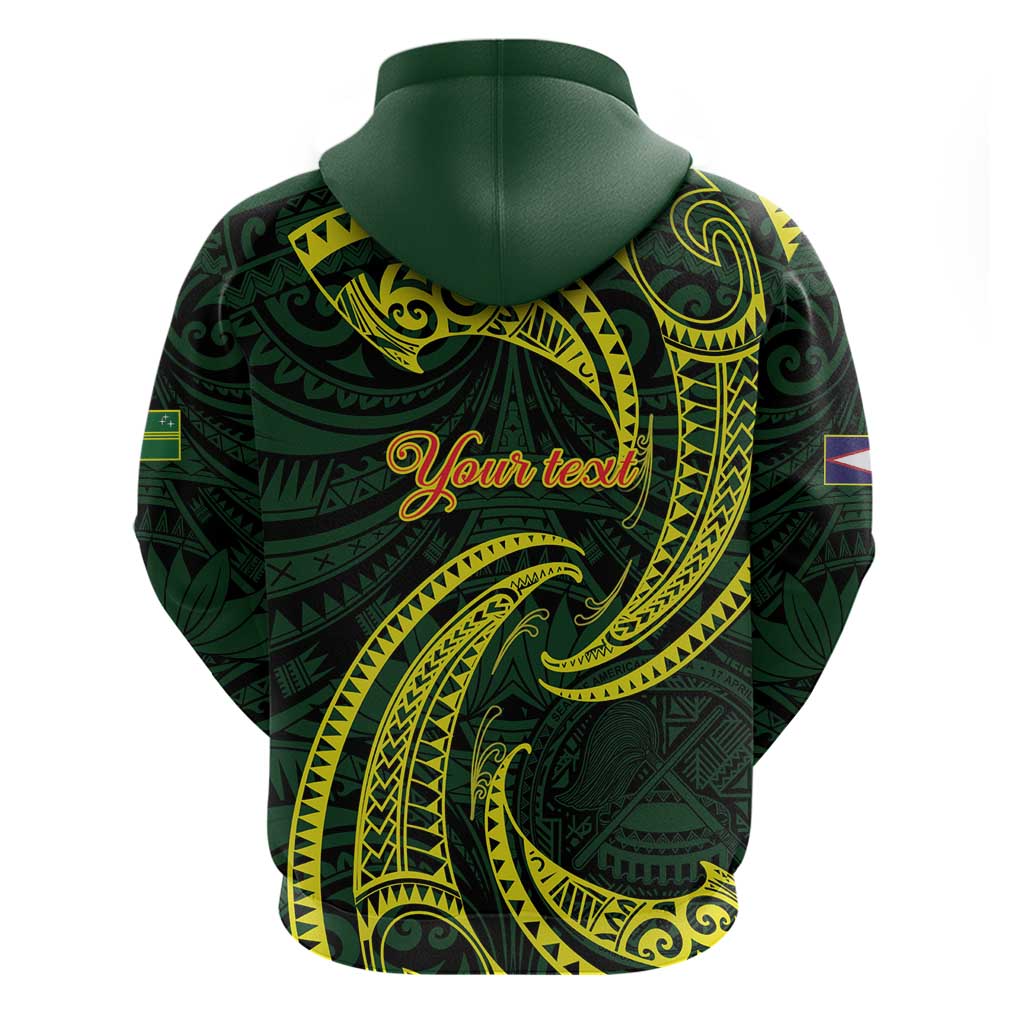 American Samoa Manua Cession Day Personalized Hoodie Polynesian Wave Style