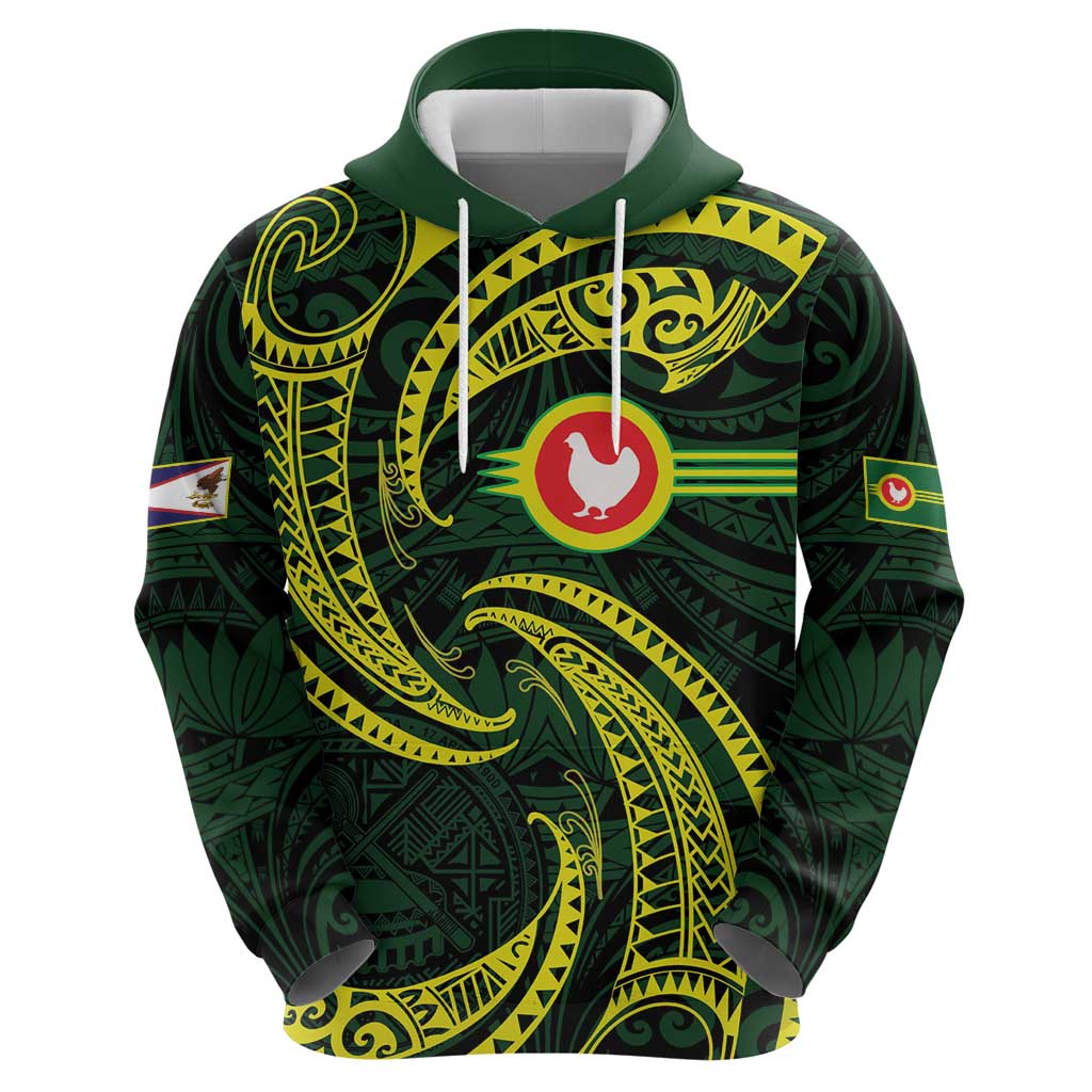 American Samoa Manua Cession Day Personalized Hoodie Polynesian Wave Style