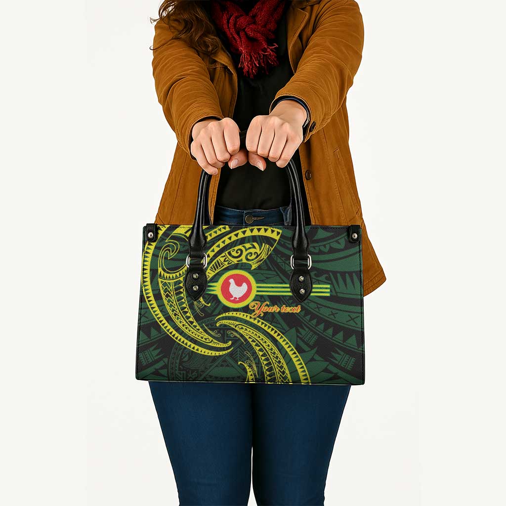 American Samoa Manua Cession Day Personalized Leather Bag Polynesian Wave Style - Polynesian Pride