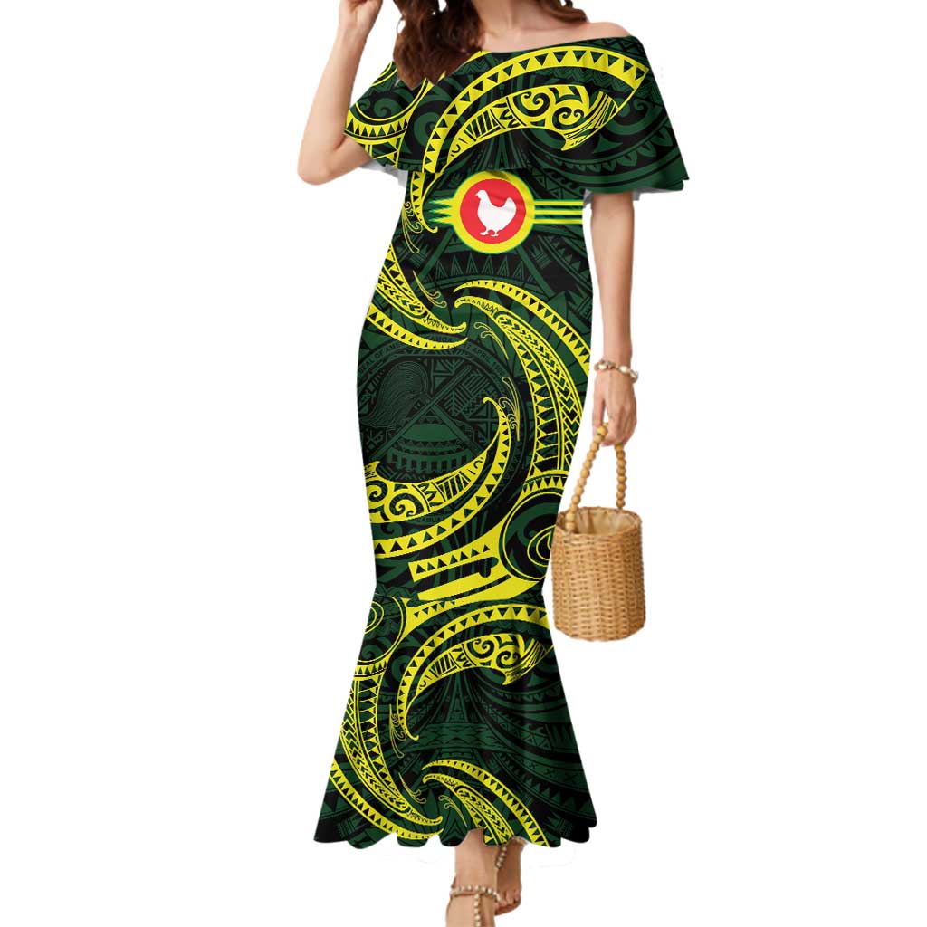 American Samoa Manua Cession Day Personalized Mermaid Dress Polynesian Wave Style