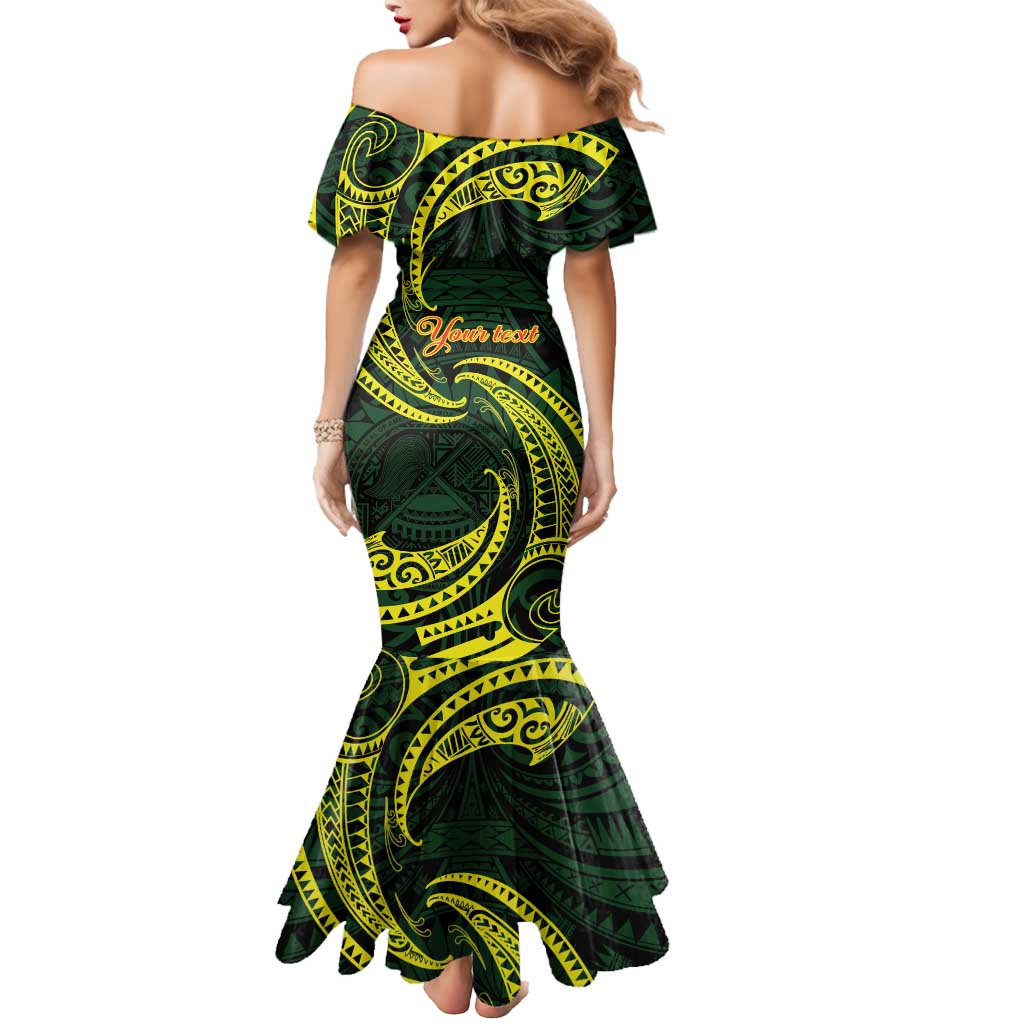 American Samoa Manua Cession Day Personalized Mermaid Dress Polynesian Wave Style