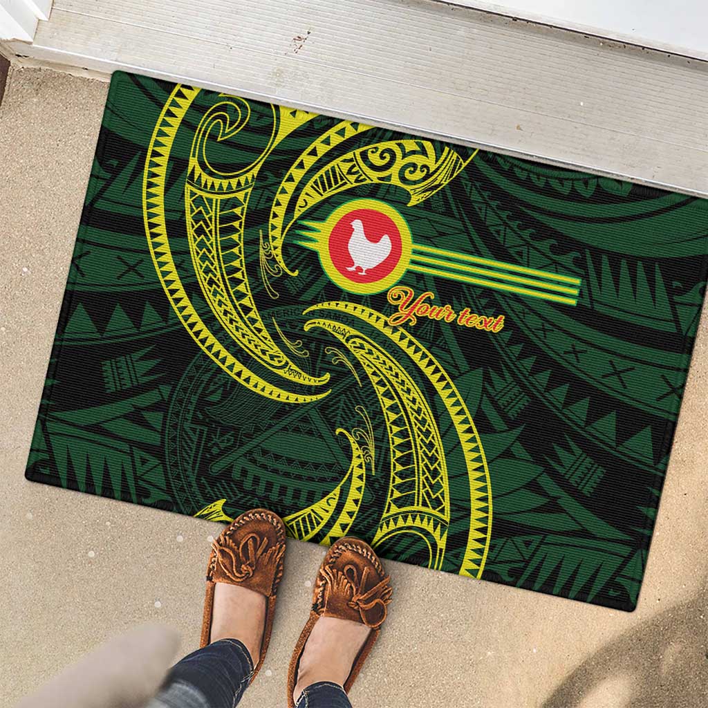 American Samoa Manua Cession Day Personalized Rubber Doormat Polynesian Wave Style LT9 - Polynesian Pride