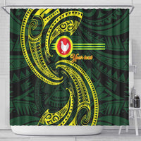 American Samoa Manua Cession Day Personalized Shower Curtain Polynesian Wave Style