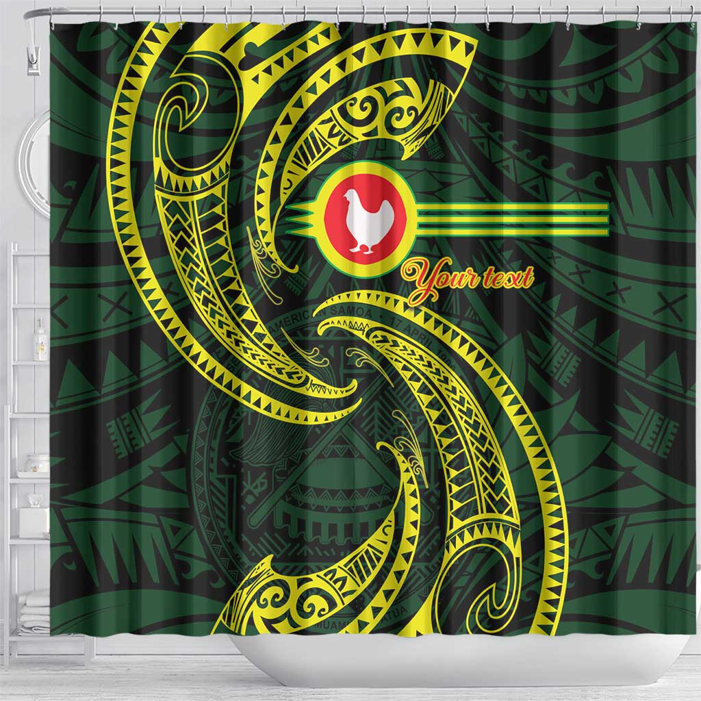 American Samoa Manua Cession Day Personalized Shower Curtain Polynesian Wave Style