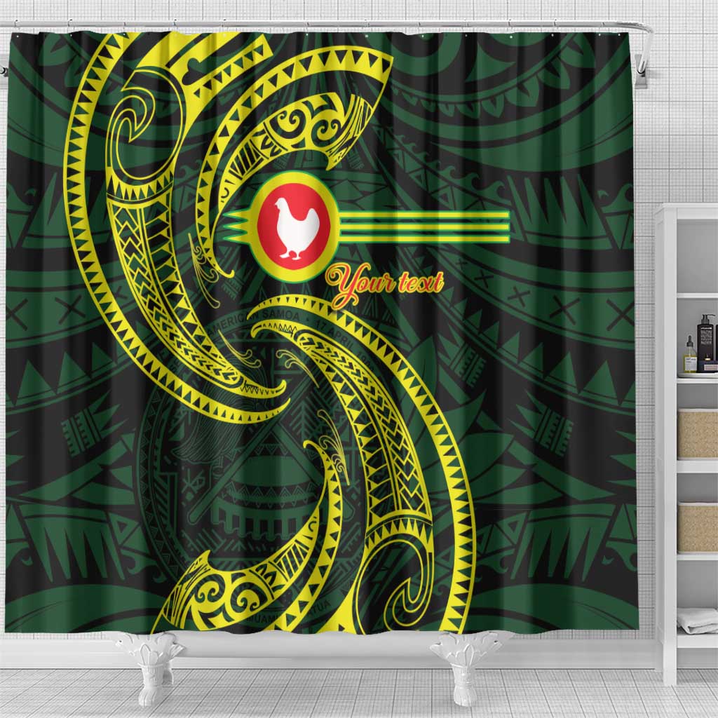 American Samoa Manua Cession Day Personalized Shower Curtain Polynesian Wave Style