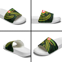 American Samoa Manua Cession Day Personalized Slide Sandals Polynesian Wave Style - Polynesian Pride