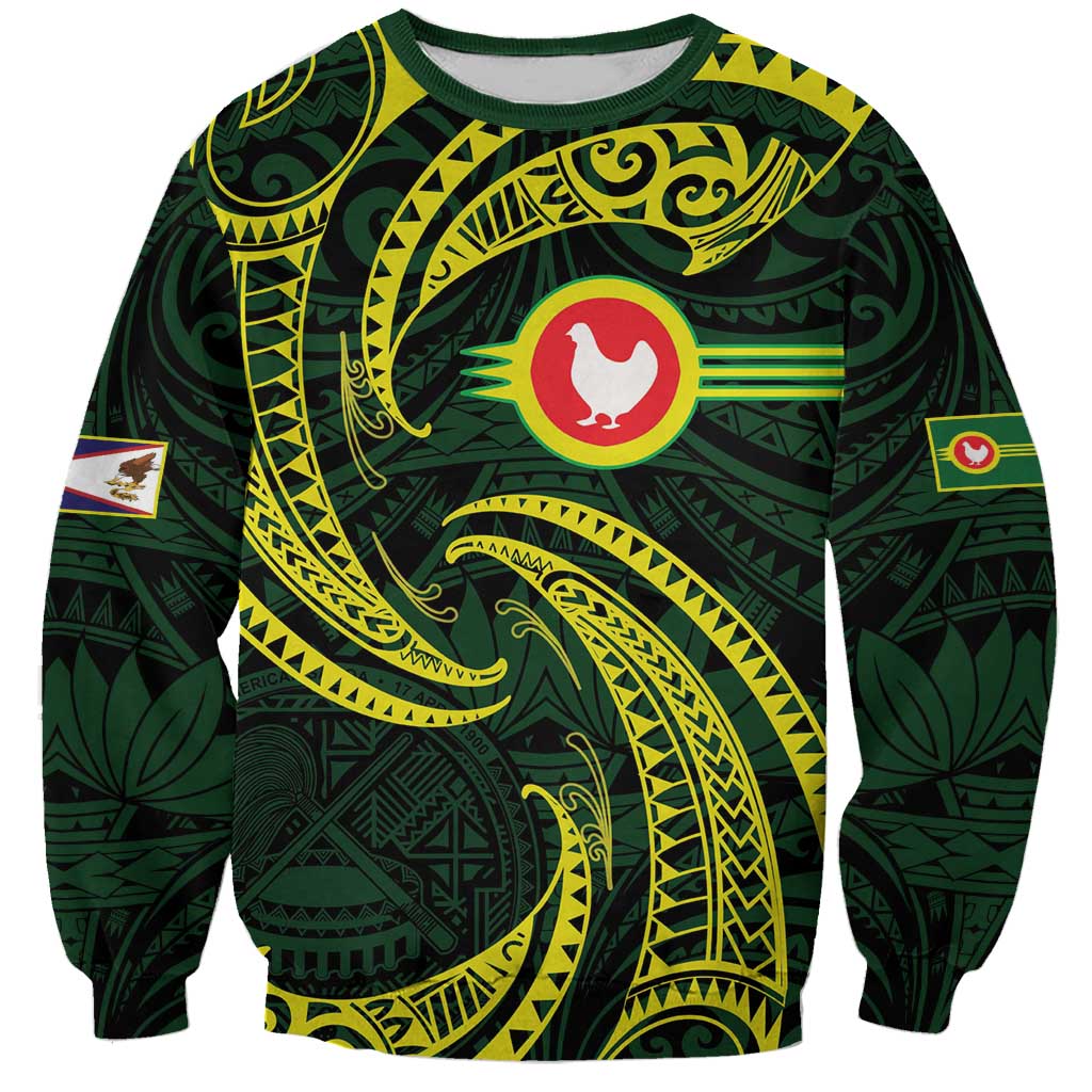 American Samoa Manua Cession Day Personalized Sweatshirt Polynesian Wave Style