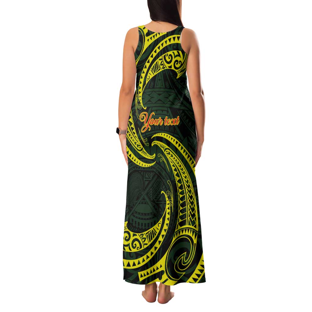 American Samoa Manua Cession Day Personalized Tank Maxi Dress Polynesian Wave Style