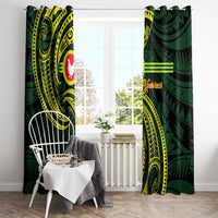 American Samoa Manua Cession Day Personalized Window Curtain Polynesian Wave Style