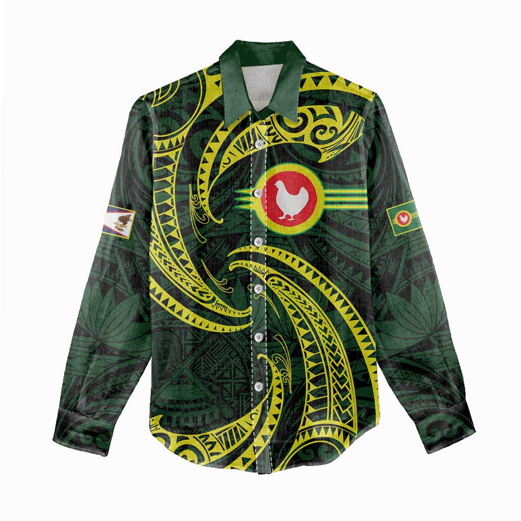 American Samoa Manua Cession Day Personalized Women Casual Shirt Polynesian Wave Style