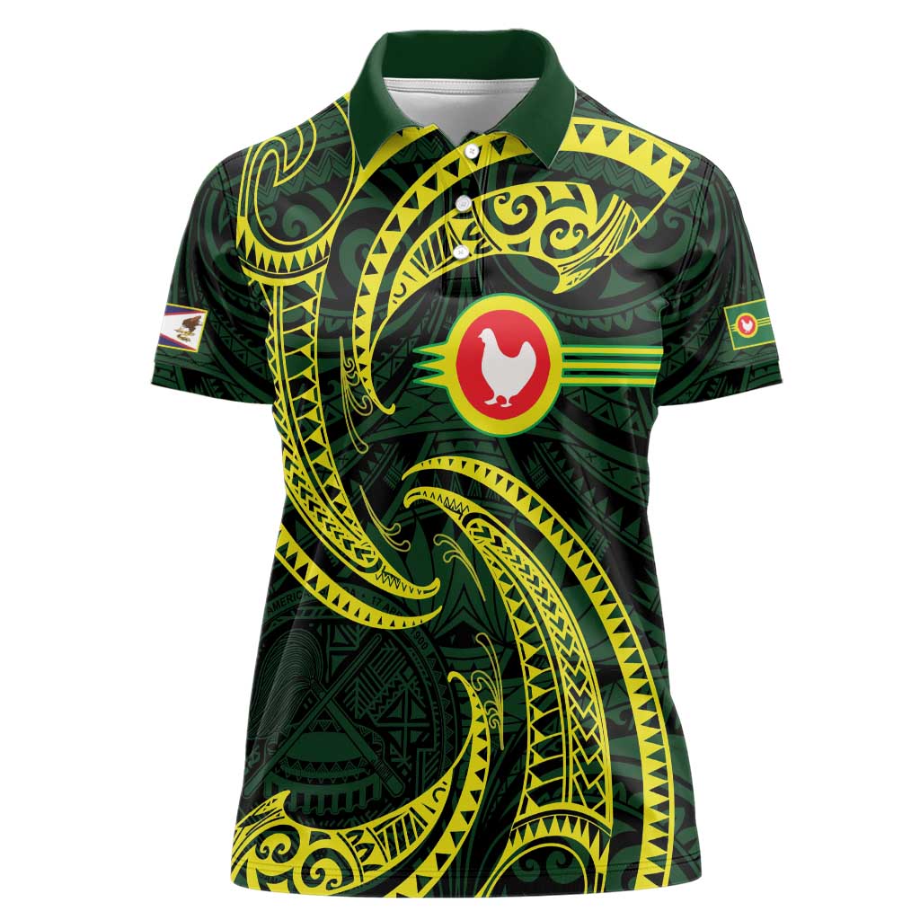 American Samoa Manua Cession Day Personalized Women Polo Shirt Polynesian Wave Style