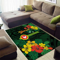 American Samoa Manu'atele Personalized Area Rug Manua Island Hibiscus Flowers