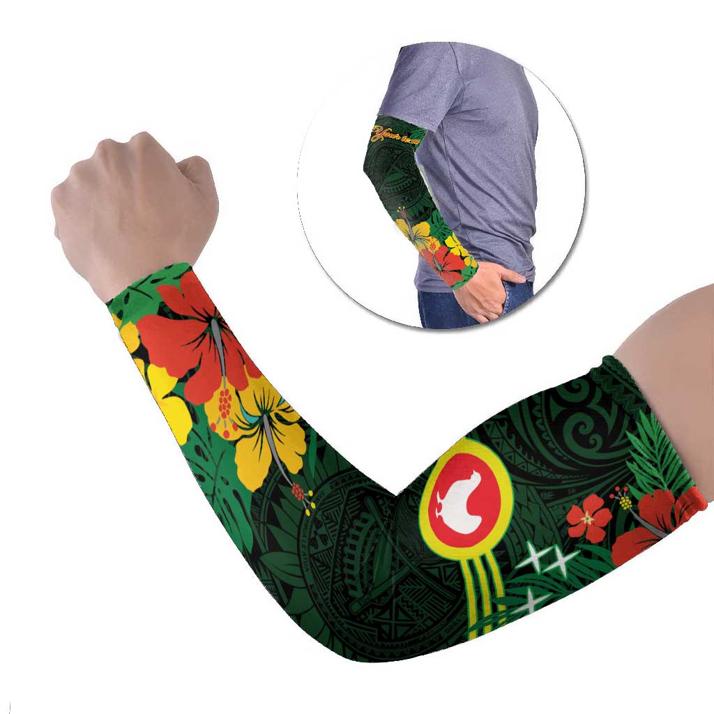 American Samoa Manu'atele Personalized Arm Sleeves Manua Island Hibiscus Flowers - Polynesian Pride