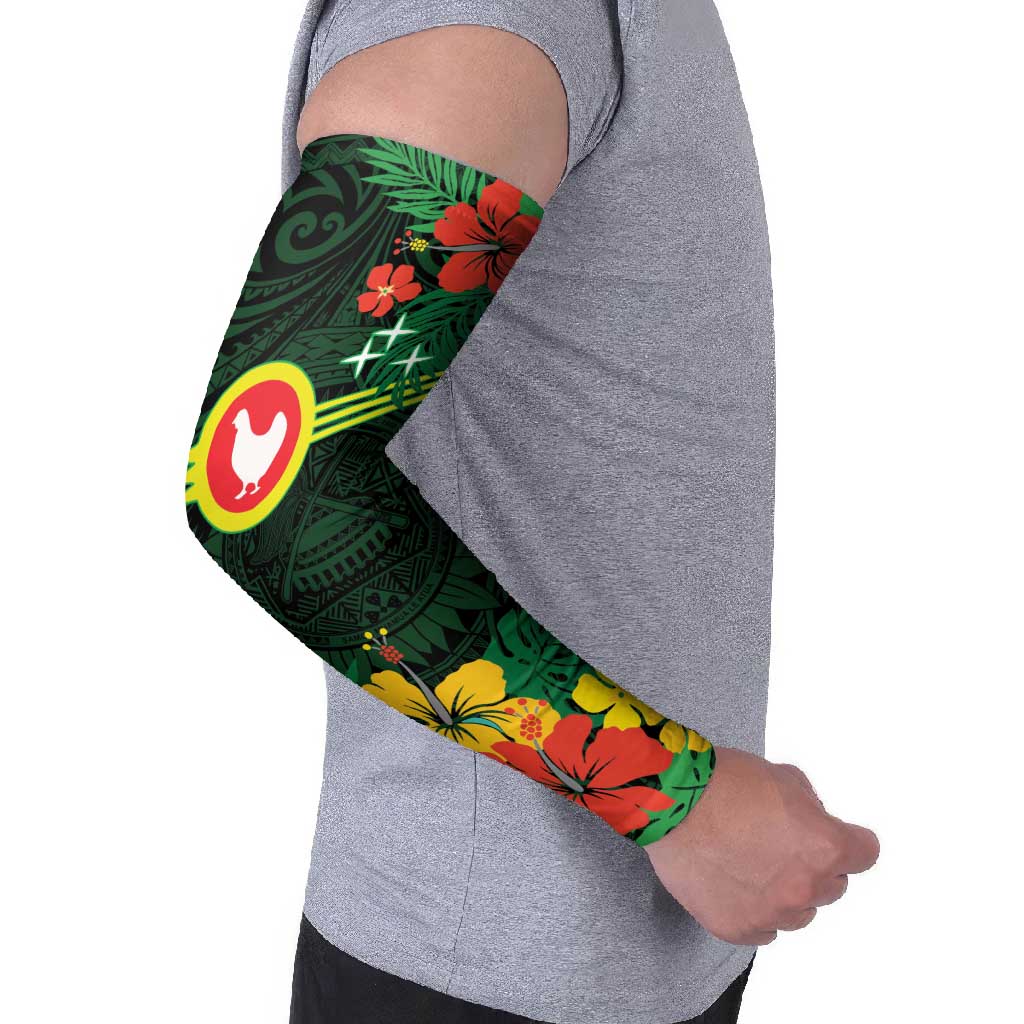 American Samoa Manu'atele Personalized Arm Sleeves Manua Island Hibiscus Flowers - Polynesian Pride